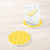 Dessous De Verre En Grès Motif jaune de nid d'abeilles (Côté)