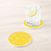 Dessous De Verre En Grès Motif jaune de tranches d'ananas (Côté)