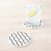 Dessous De Verre En Grès Motif Kawaii Panda En Noir Et Blanc (Côté)