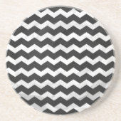 Dessous De Verre En Grès Motif Kohl Black Chevron (Devant)