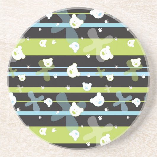 Dessous De Verre En Grès Motif mignon avec peu d'ours (Devant)