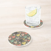 Dessous De Verre En Grès Motif mignon de lapins d'amour avec des coeurs (Côté)