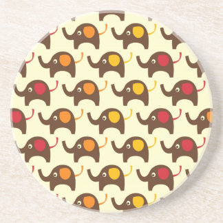 Dessous De Verre En Grès Motif mignon de nature de kawaii d'éléphants de