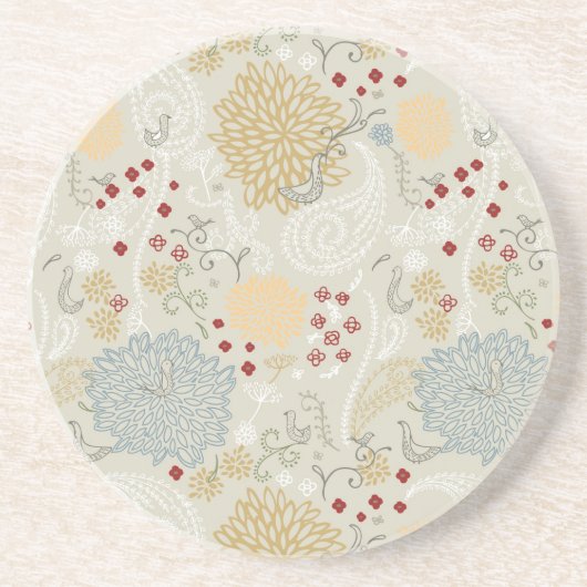 Dessous De Verre En Grès motif montrant le jardin bouclé (Devant)