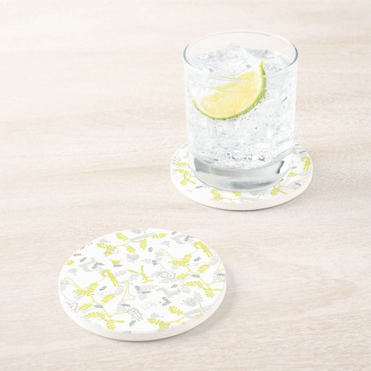 Dessous De Verre En Grès motif montrant les animaux 2 de bébé (Côté)