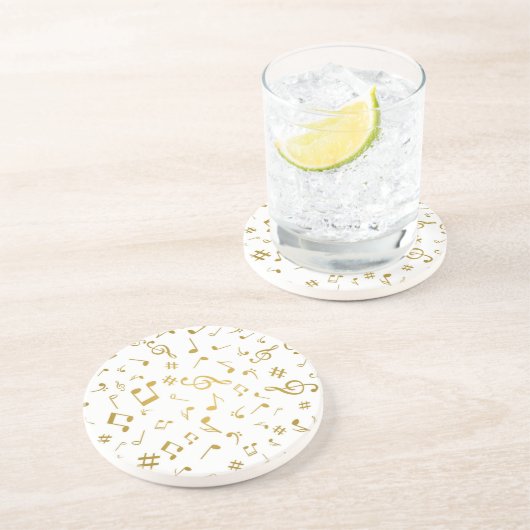 Dessous De Verre En Grès Motif musical (Côté)