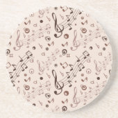 Dessous De Verre En Grès Motif musical (Devant)
