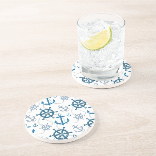 Dessous De Verre En Grès motif nautique (Côté)