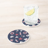 Dessous De Verre En Grès Motif nautique de mer (Côté)