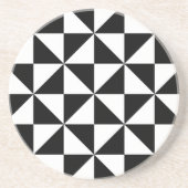 Dessous De Verre En Grès Motif noir et blanc de triangle (Devant)