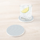 Dessous De Verre En Grès Motif Ocean Mist Chevron (Côté)