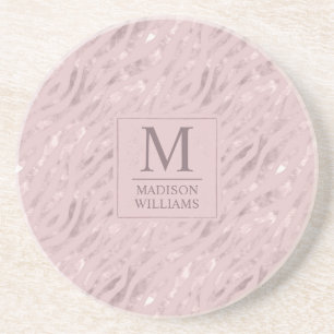 Dessous De Verre En Grès Motif Pailleté Or Rose Pâle Douceur Douce Personna