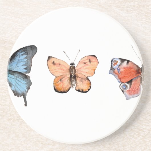 Dessous De Verre En Grès Motif papillon (Devant)