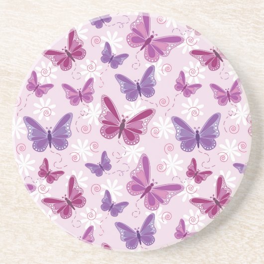 Dessous De Verre En Grès motif papillon (Devant)