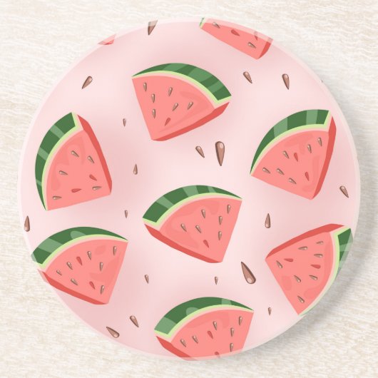 Dessous De Verre En Grès Motif Pastèque (Devant)