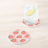 Dessous De Verre En Grès Motif Pastèque (Côté)