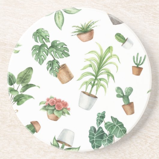 Dessous De Verre En Grès motif plante (Devant)