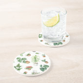 Dessous De Verre En Grès motif plante (Côté)