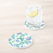 Dessous De Verre En Grès motif plante (Côté)