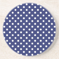 Motif Pois Blanc Bleu marine