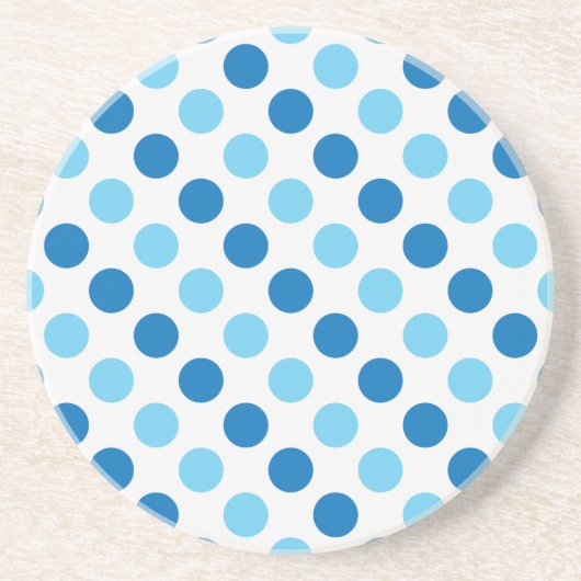 Dessous De Verre En Grès Motif pois bleu (Devant)