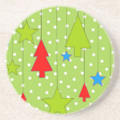 Dessous De Verre En Grès Motif pois de Noël (Devant)