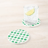 Dessous De Verre En Grès Motif pois vert (Côté)