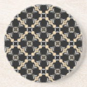 Dessous De Verre En Grès Motif rétro noir, tan et gris (Devant)