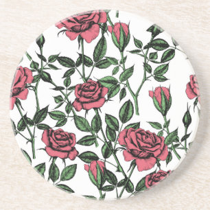 Dessous De Verre En Grès motif rose