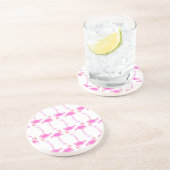 Dessous De Verre En Grès Motif rose de Flamant rose (Côté)