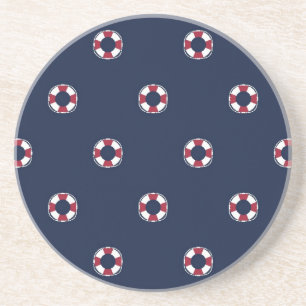 Dessous De Verre En Grès Motif rouge et blanc de balise