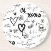 Dessous De Verre En Grès Motif sans couture gothique (Devant)