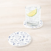 Dessous De Verre En Grès Motif sans joint avec coquillages (Côté)