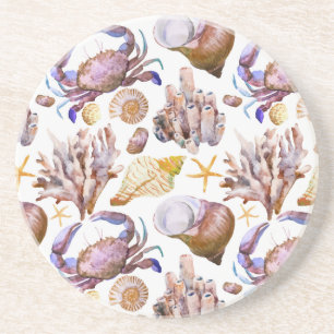 Dessous De Verre En Grès Motif Sea Life 4