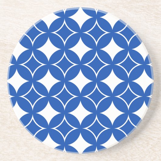 Dessous De Verre En Grès Motif shippo bleu et blanc (Devant)