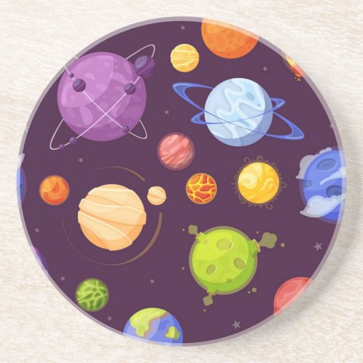 Dessous De Verre En Grès Motif spatial (Devant)