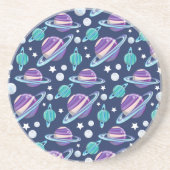 Dessous De Verre En Grès Motif spatial, Planètes, Étoiles, Galaxie, Cosmos (Devant)