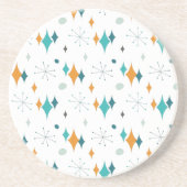 Dessous De Verre En Grès Motif Starburst Mid Century Modern (Devant)