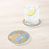 Dessous De Verre En Grès Motif Surf Rider (Côté)