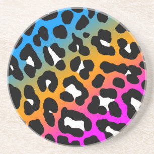 Dessous De Verre En Grès Motif Taches de Léopard Rétro Corey Tiger 80s