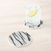 Dessous De Verre En Grès Motif Tiger Stripes (Côté)