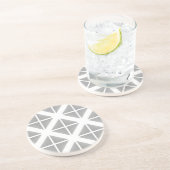 Dessous De Verre En Grès Motif triangle gris tendance (Côté)