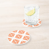 Dessous De Verre En Grès Motif triangle Orange tendance (Côté)