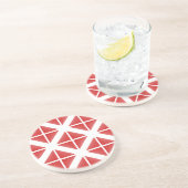 Dessous De Verre En Grès Motif triangle rouge tendance (Côté)