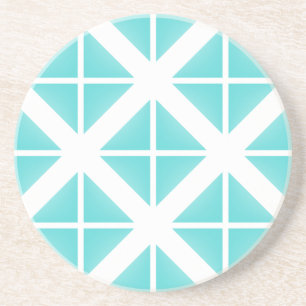 Dessous De Verre En Grès Motif Triangle tendance Turquoise