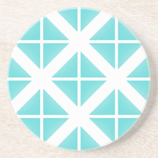 Dessous De Verre En Grès Motif Triangle tendance Turquoise (Devant)