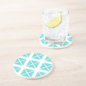 Dessous De Verre En Grès Motif Triangle tendance Turquoise (Côté)