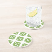 Dessous De Verre En Grès Motif triangle vert tendance (Côté)