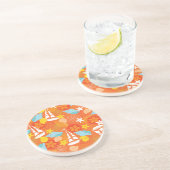 Dessous De Verre En Grès Motif tropical de voilier (Côté)