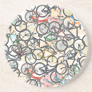 Dessous De Verre En Grès motif vélo de style urbain